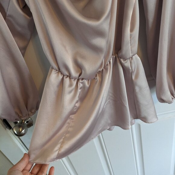 NWT Asos Halter Neck Icy Purple Satin Blouse Size US 8 - Picture 7 of 11